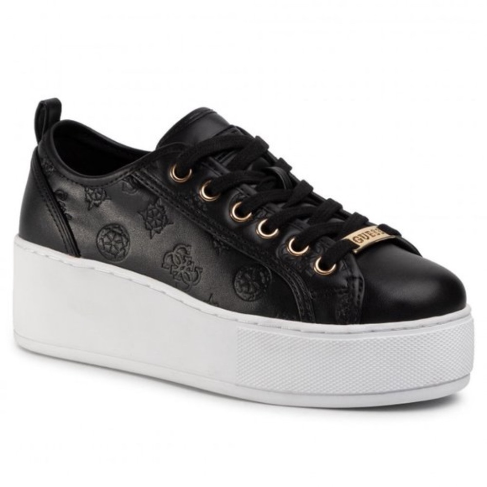 New GUESS Women's Neeka Lace Up Platform Logo Sneakers SZ 9